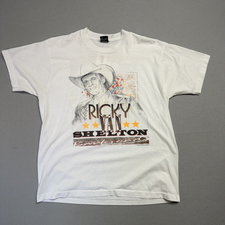 Vintage Ricky Van Shelton Backroads Tour Country T Shirt Size XL