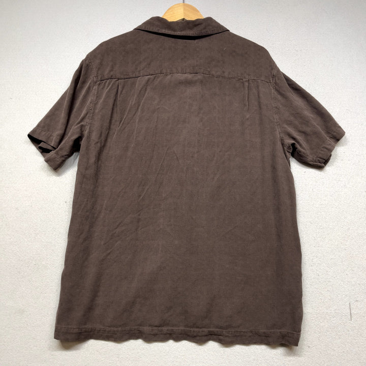Vintage Axist Brown Silk Shirt Size Large