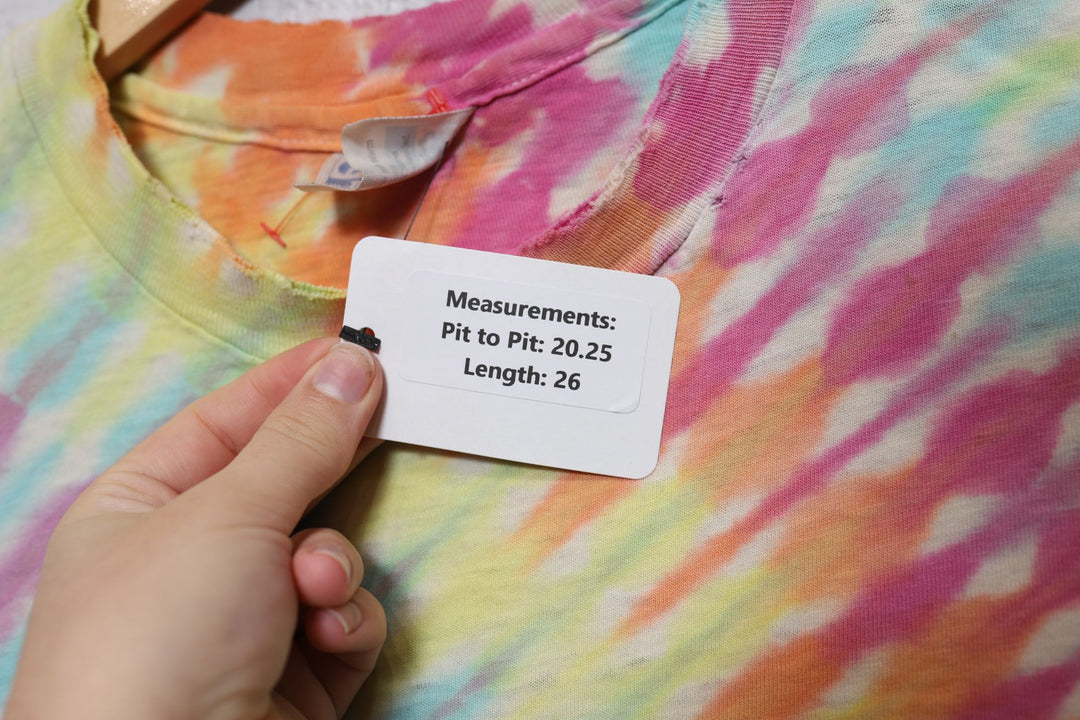 80s multicolor tie dye tee shirt size large