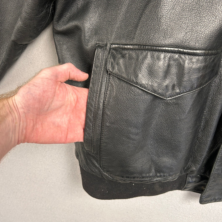 Vintage Durkee's Express A2 Leather Bomber Jacket Size XXL