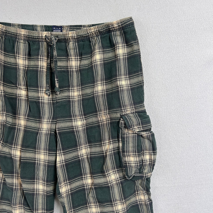 Vintage Gap Plaid Flannel Cargo Pants Size XL