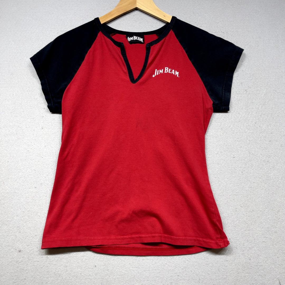 Vintage Jim Beam Women's V Neck T Shirt Size Small
