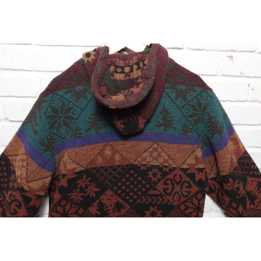 LL Bean Vintage Jacket Womens Small 90s Wool Blend Nordic