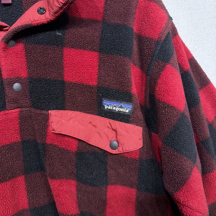 Patagonia Buffalo Check Plaid Snap T Fleece Sweater Jacket Size Medium