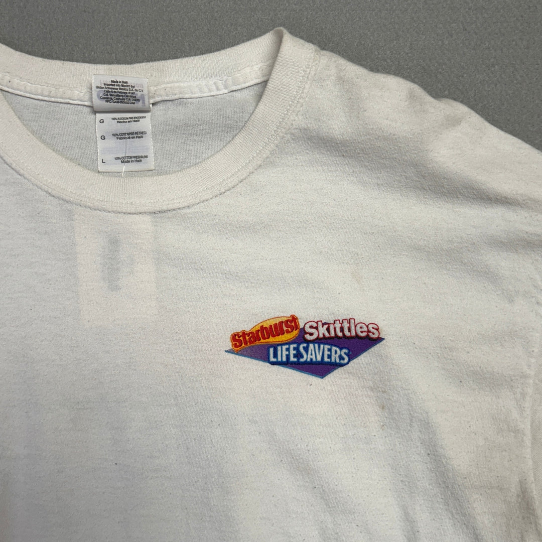 Vintage Starburst Skittles Lifesavers Candy T Shirt Size Large