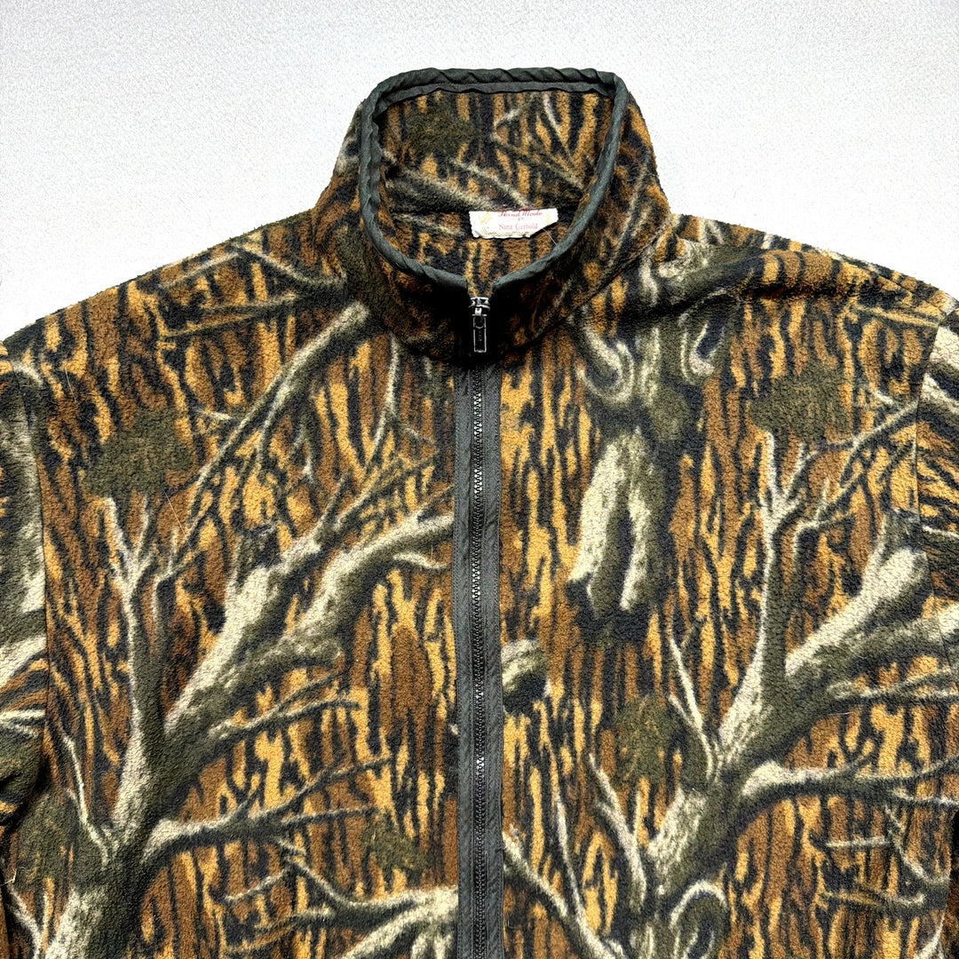 Vintage Mossy Oak Treestand Camo Fleece Jacket Size XXL