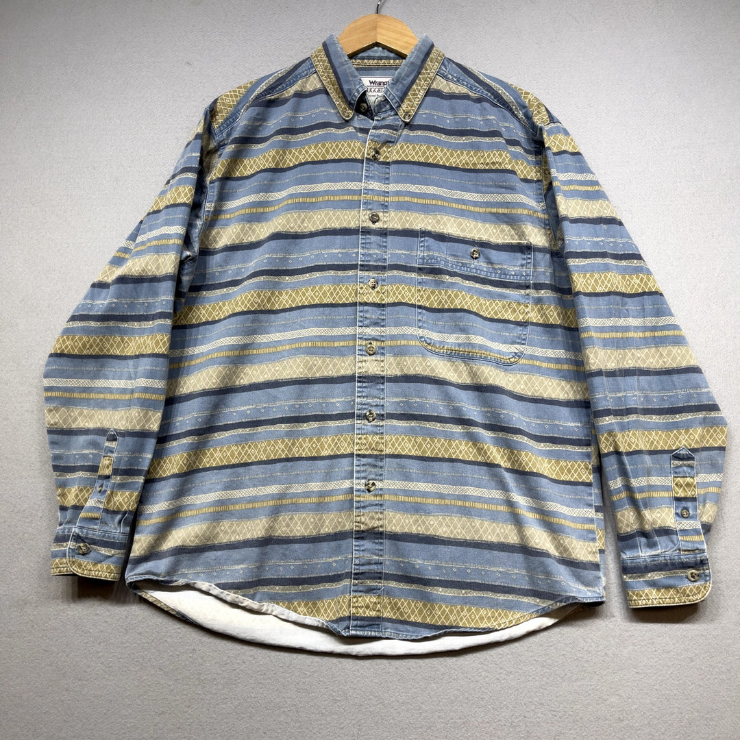 Vintage Wrangler Rugged Wear Striped Shirt size Medium