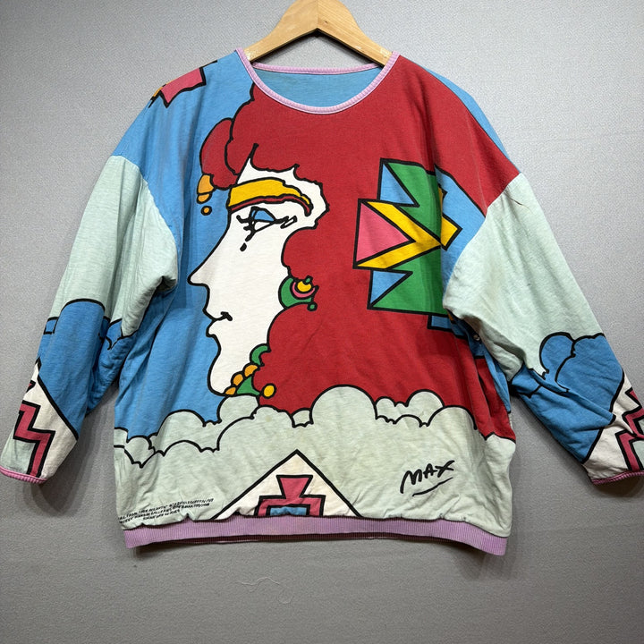 Vintage 80s Peter Max Reversible Sweatshirt Size XL