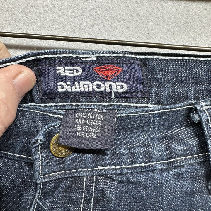 Vintage Y2K Red Diamond  Jeans Size 40