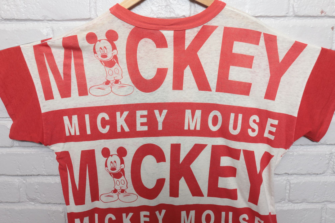 80s Vintage Mickey Mouse AOP Sleep T Shirt Size XL