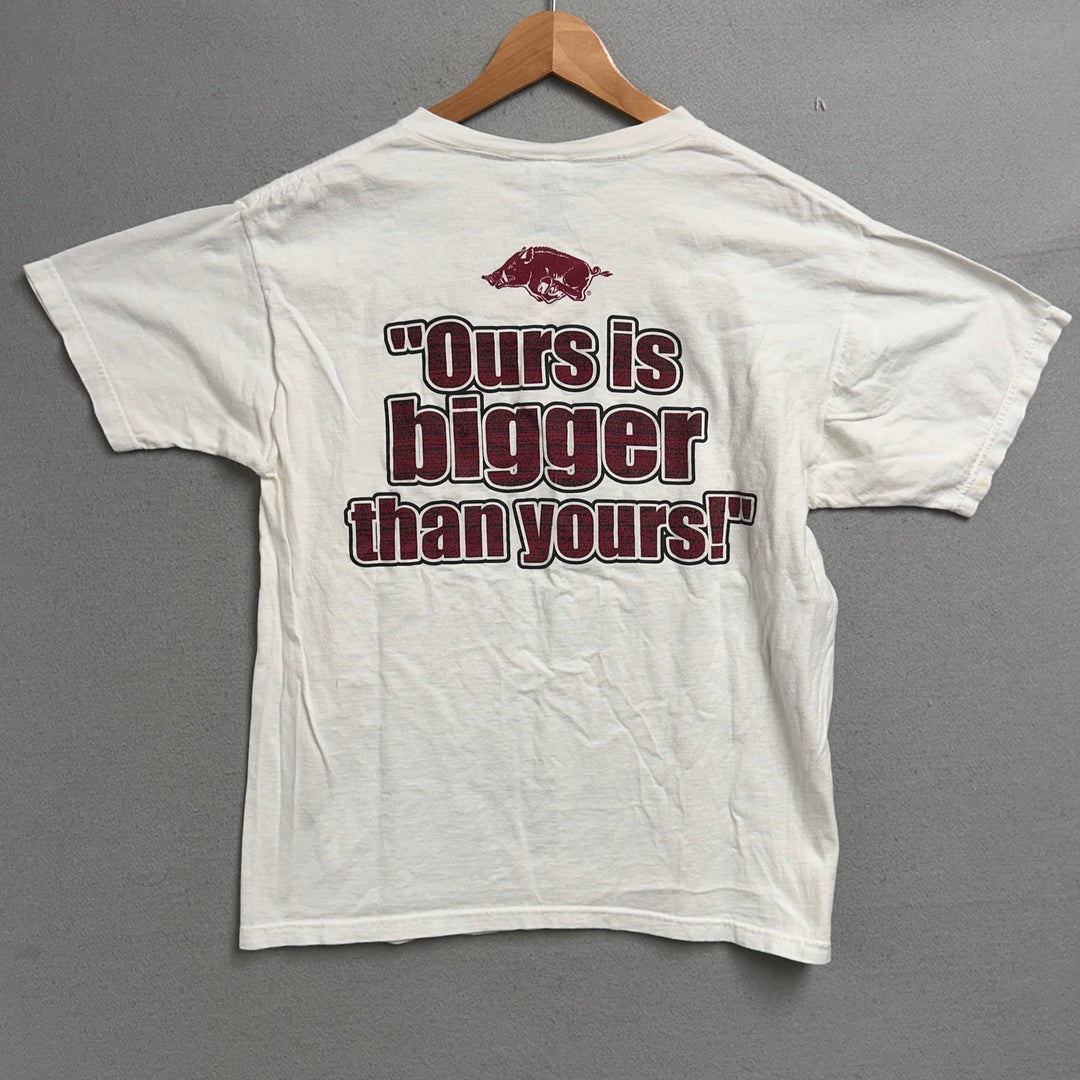Vintage University of Arkansas Pig Screen TV Shirt Size Large