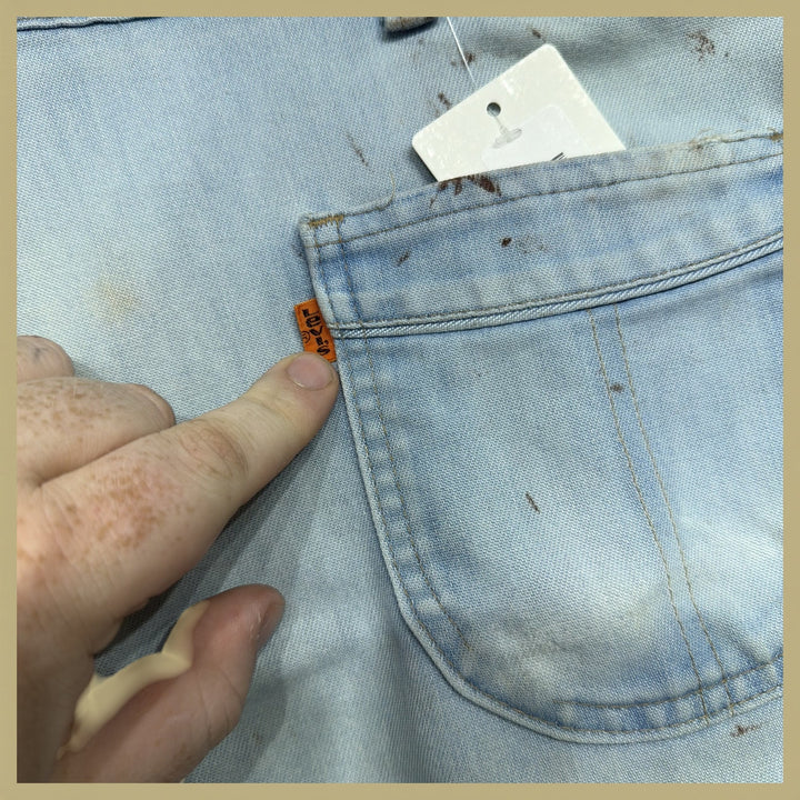 Vintage Levis Orange Tab 80s Paint Splatter Jeans Size 39