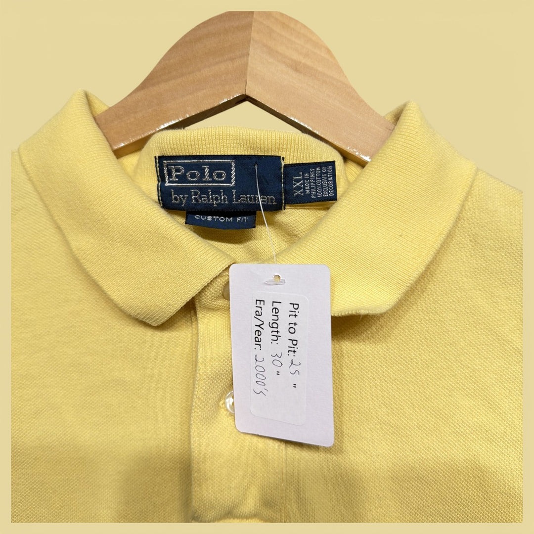 Vintage Polo Ralph Lauren 2000s Yellow Polo Shirt Size XXL