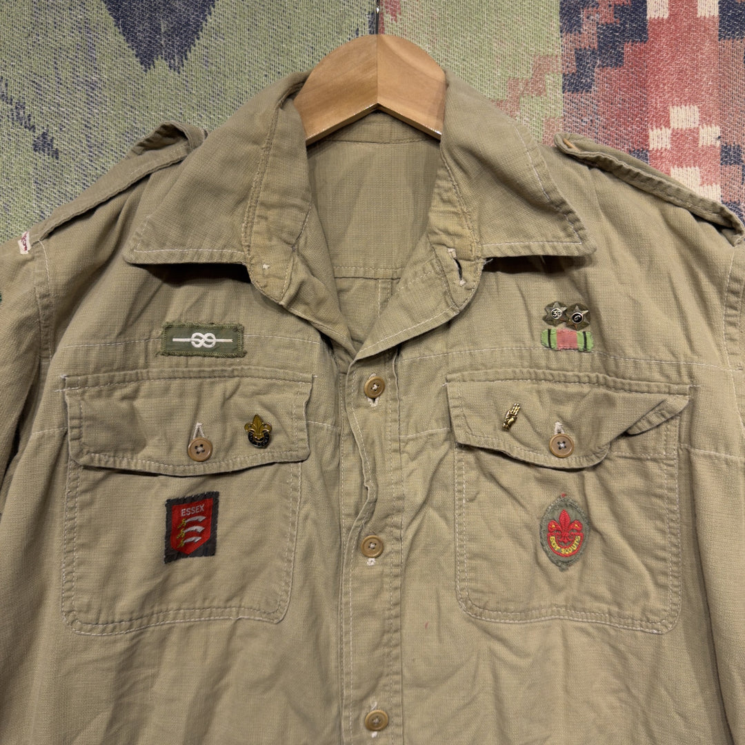 Vintage 50s Boy Scouts UK Button Down Shirt Size  Medium