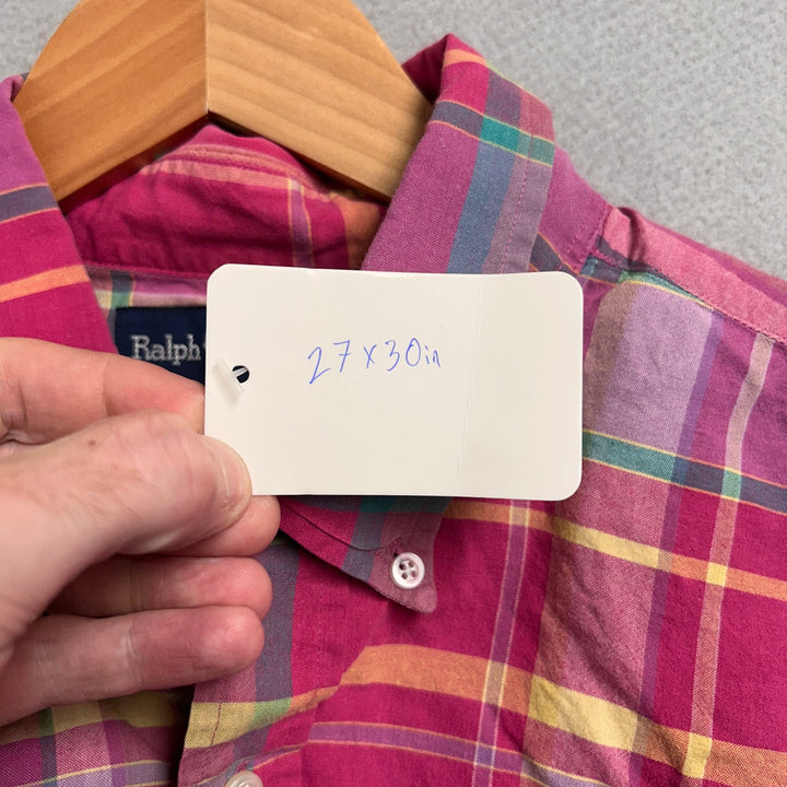 Vintage Polo Ralph Lauren Pink Plaid Blake Shirt Size XL