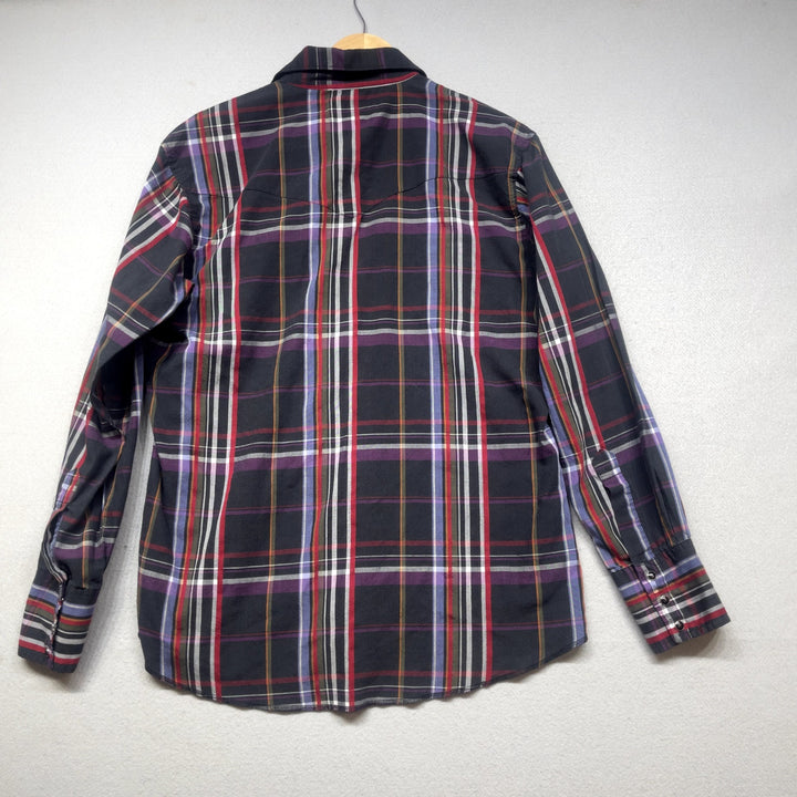 Vintage Wrangler Plaid Pearl Snap Shirt Size Medium