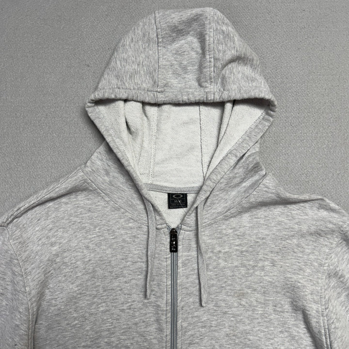 Oakley Grey Full Zip Hoodie Patch Logo Men's Size Medium