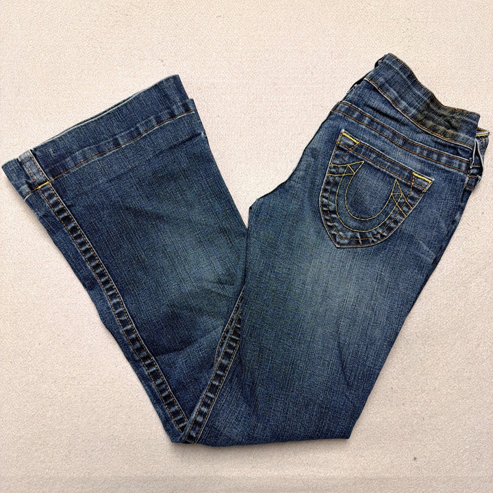 Vintage True Religion Low Rise Flare Candace Jeans Size 26