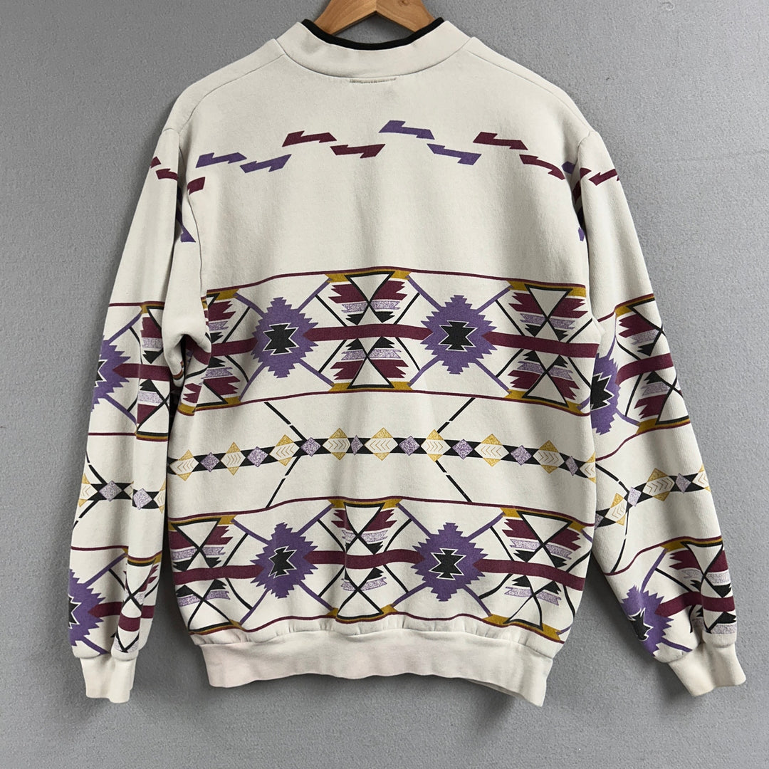 Vintage Western Aztec Art Unlimited All over Print Sweatshirt Size Large