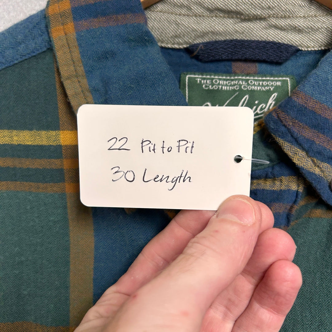 Woolrich Men's Blue Green Plaid Button Down Shirt Size Medium