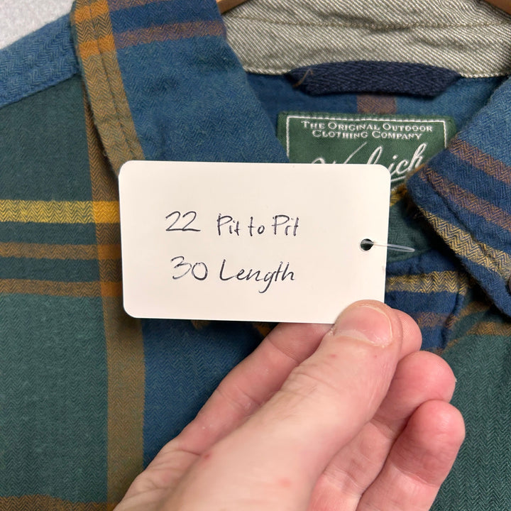 Woolrich Men's Blue Green Plaid Button Down Shirt Size Medium