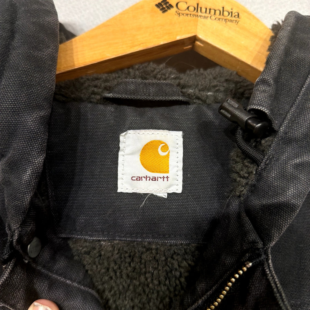 Carhartt Men's Bartlett Sherpa Fleece Lined Black Work Jacket Size XL
