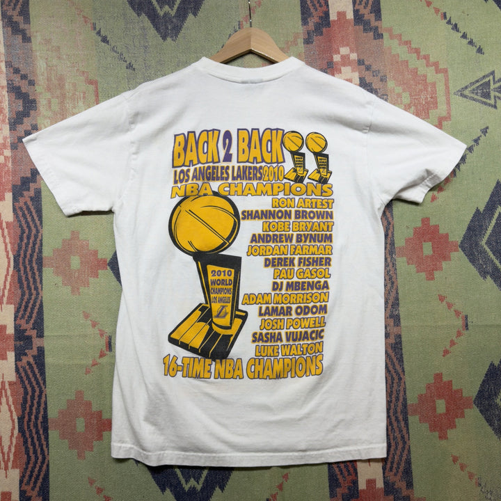 Lakers Back to Back Champions Vintage T Shirt Size Large 2000s