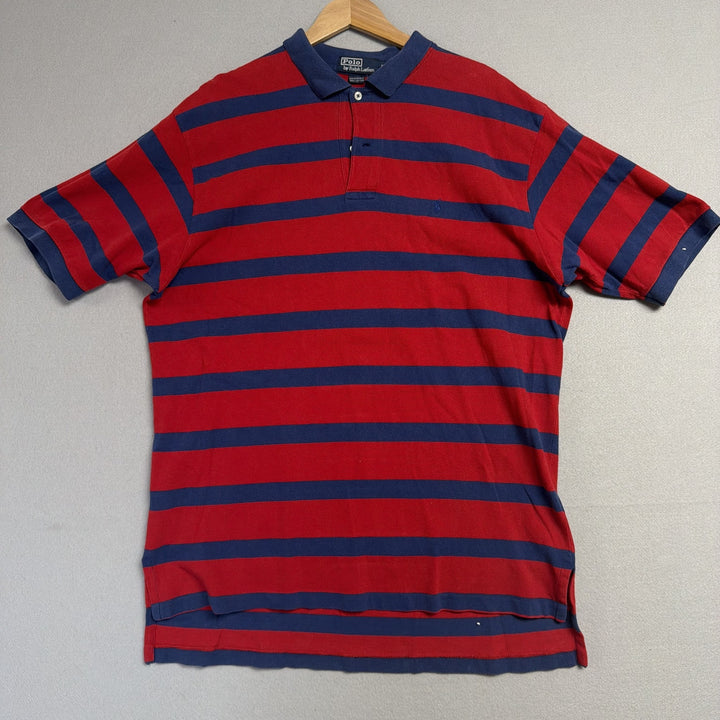 Vintage Ralph Lauren Red and Blue Polo Shirt Size XL