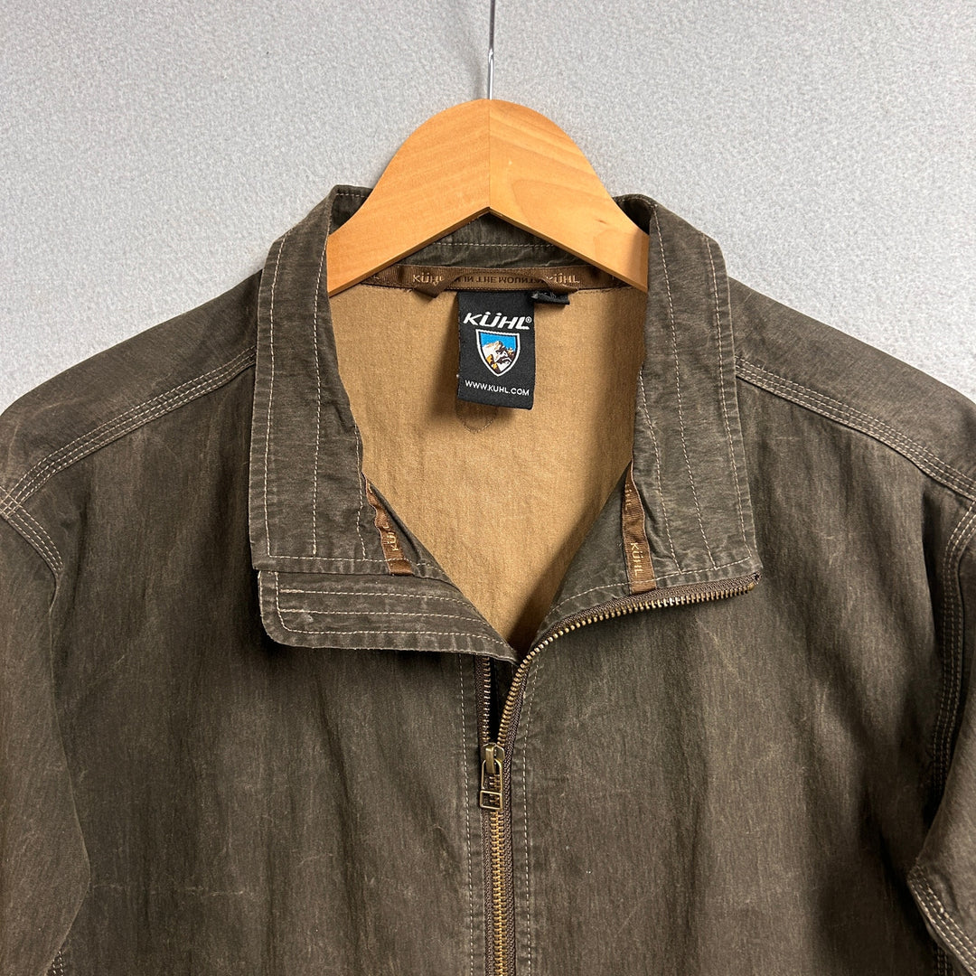 Kuhl Brown Canvas Zip Up Patina Dye Jacket Size Large