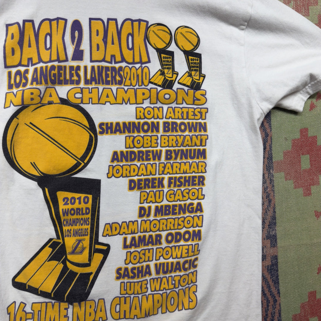 Lakers Back to Back Champions Vintage T Shirt Size Large 2000s