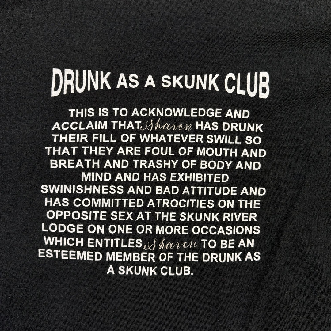 Vintage Drunk as A SkunkClub T Shirt Size XXL
