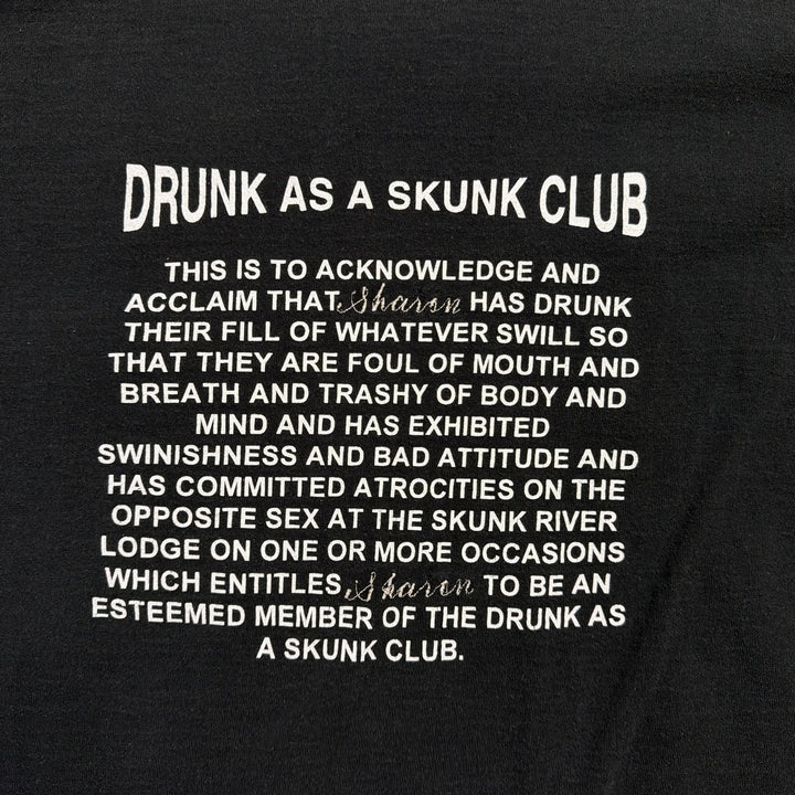 Vintage Drunk as A SkunkClub T Shirt Size XXL
