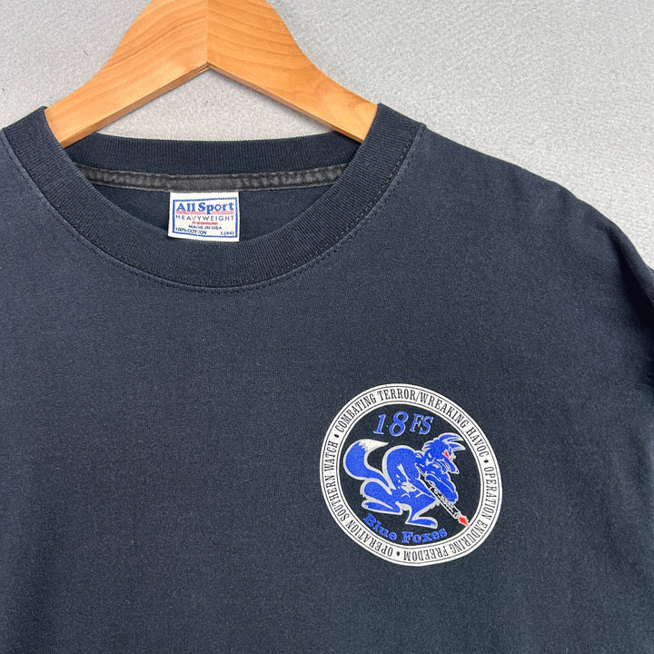 Vintage Blue Foxes 18th Fighter SD Jet Fighter Operation Freedom Shirt Large