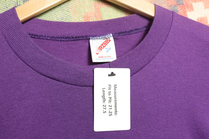 Jerzees Vintage Blank Purple T Shirt 90s Large