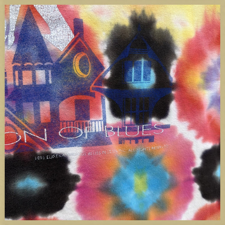 Vintage 90s Eureka Springs Blues Festival Tie Dye T Shirt Size XL