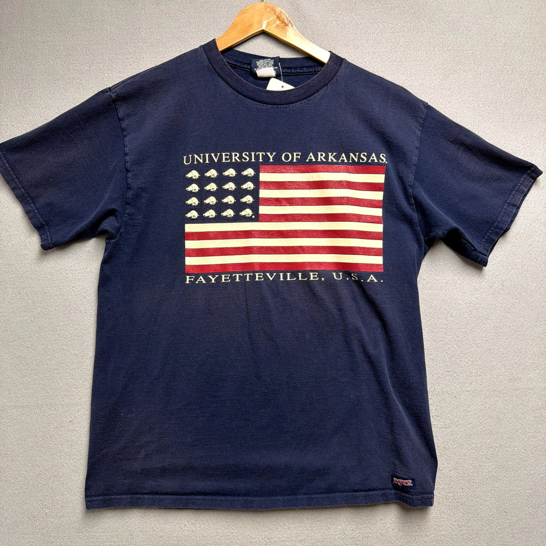Vintage University of Arkansas USA Flag T Shirt Size Large