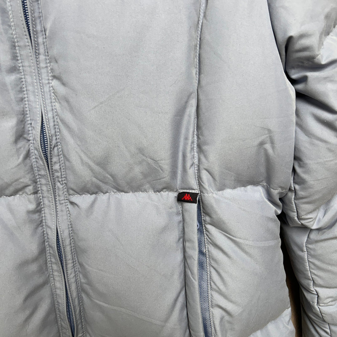 Kappa Long Down Puffer Coat Womens Large Light Blue Insulated Winter Jacket Coat