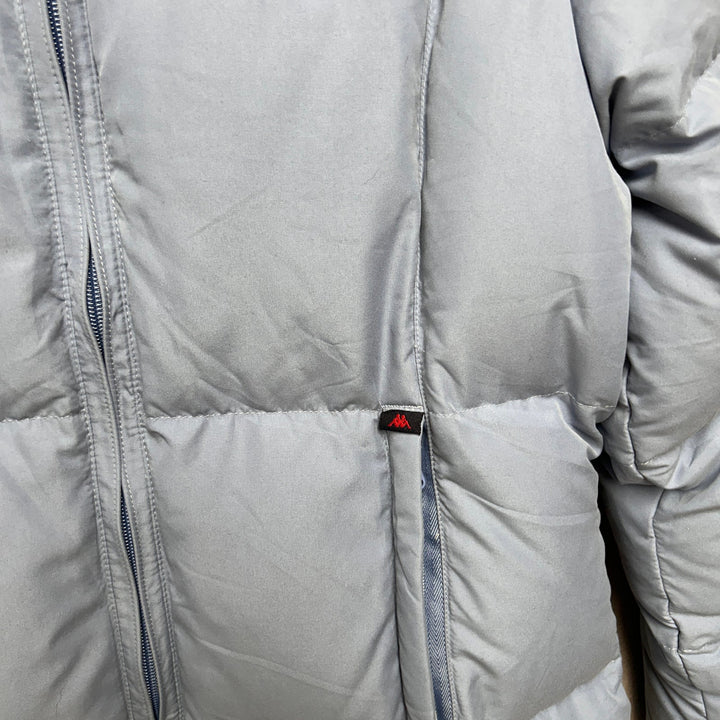 Kappa Long Down Puffer Coat Womens Large Light Blue Insulated Winter Jacket Coat