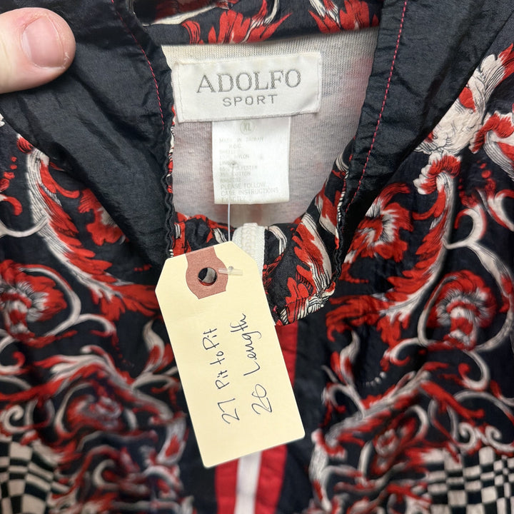 Vintage Adolfo Sport Checkered Baroque Windbreaker Jacket Size XL