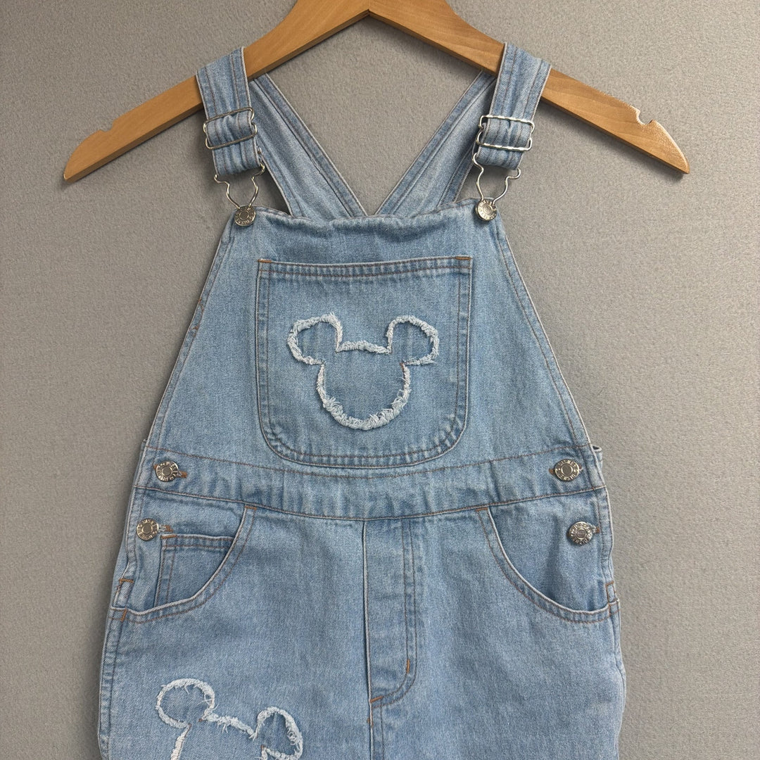 Vintage Disney Mickey Mouse Kids Denim Overalls Size 6