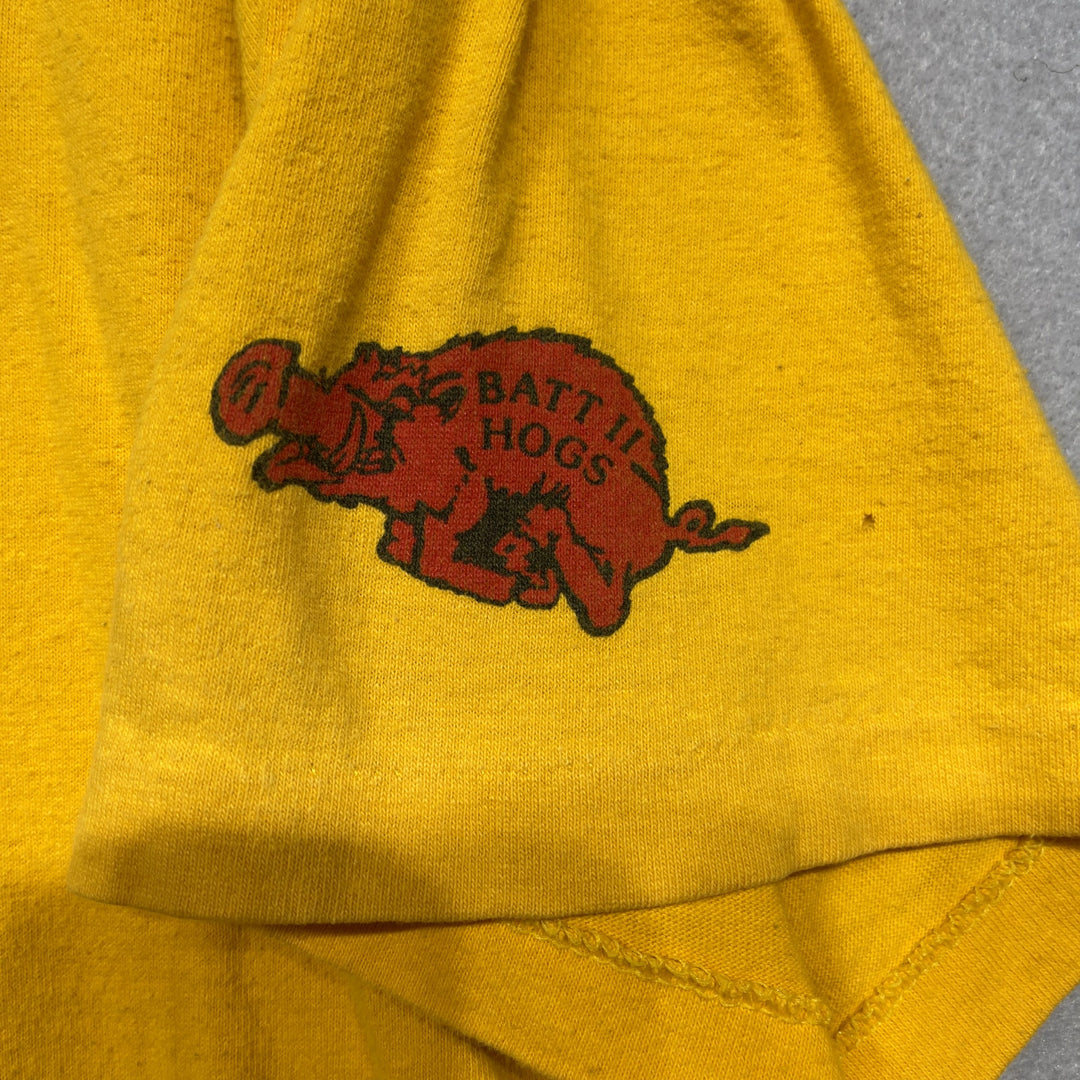 Vintage Arkansas Military AOCS Hogs T Shirt Size Large