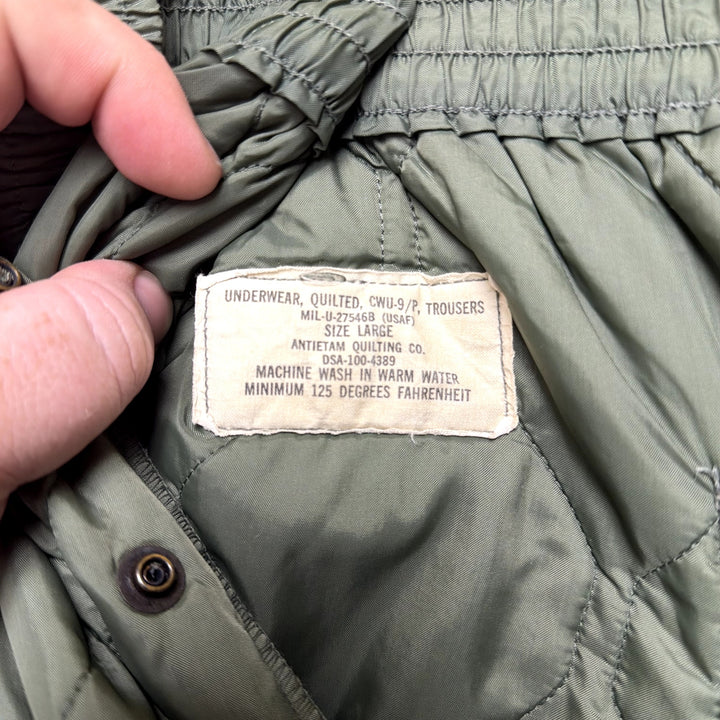 Vintage US Military Vietnam Era Quilted Flight Pants Size Large
