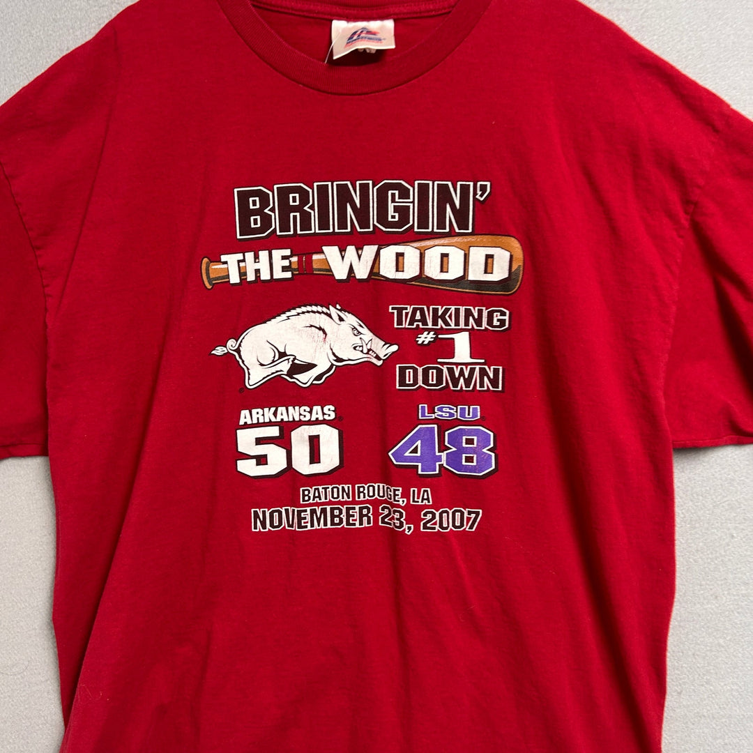 Vintage Arkansas Baseball Bringin the Wood T Shirt Size XXL