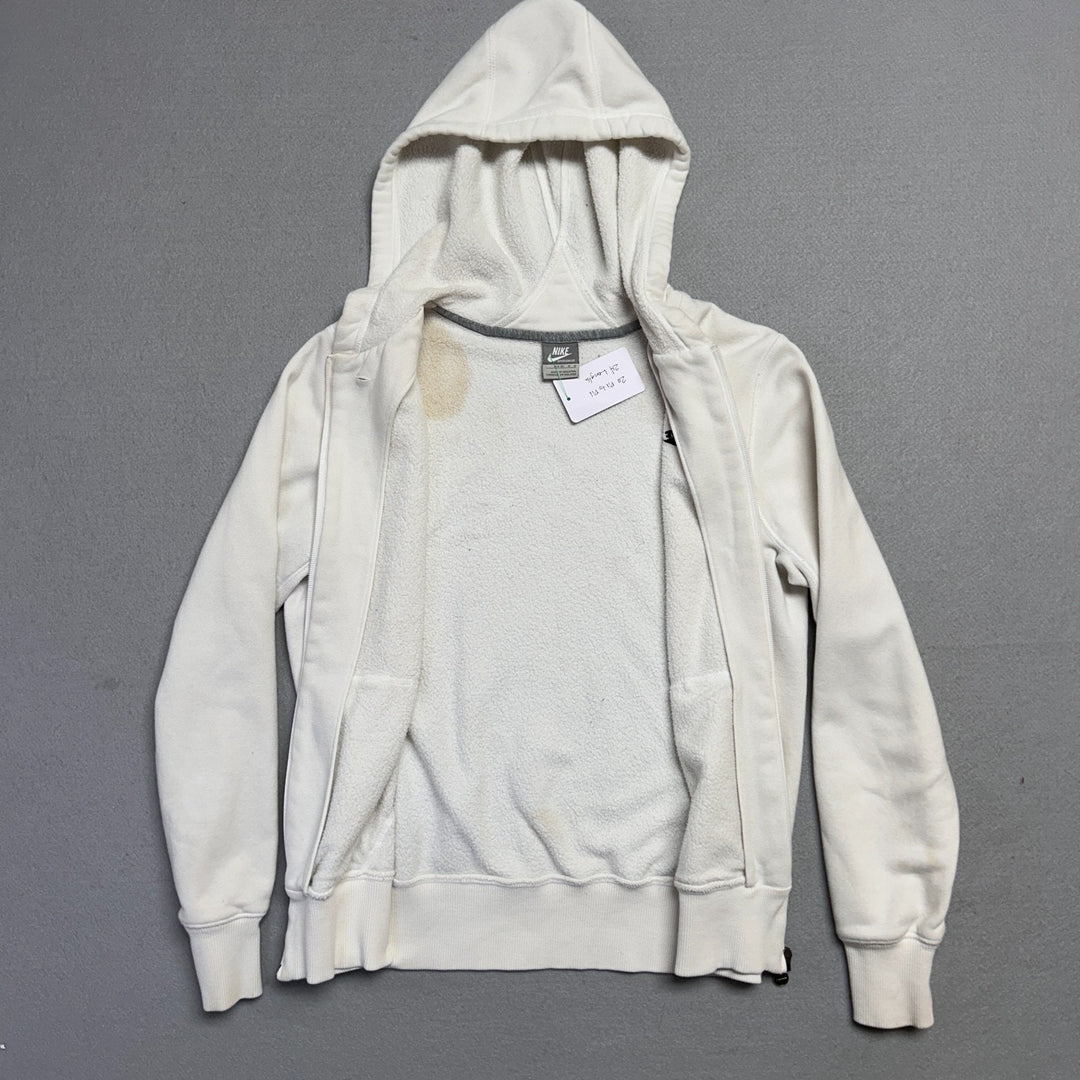 Y2K Nike Sportswear White Full Zip Hoodie Size M (8-10)