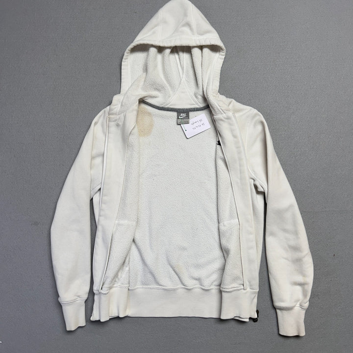 Y2K Nike Sportswear White Full Zip Hoodie Size M (8-10)