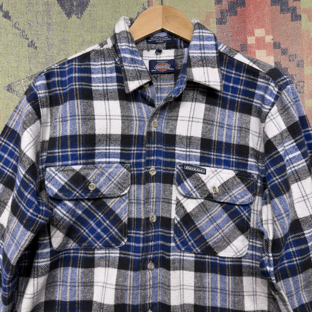 Dickies Vintage 2000s Y2K  Flannel Button Down Shirt Size Large Grunge
