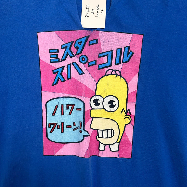Vintage Simpsons Anime Split collar T Shirt Size XL