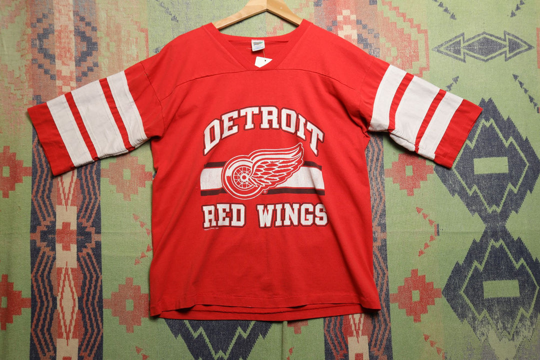 Detroit Red Wings Vintage How? Howe T Shirt Large 80s