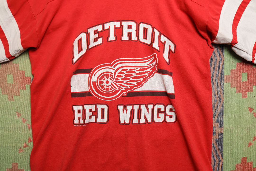Detroit Red Wings Vintage How? Howe T Shirt Large 80s
