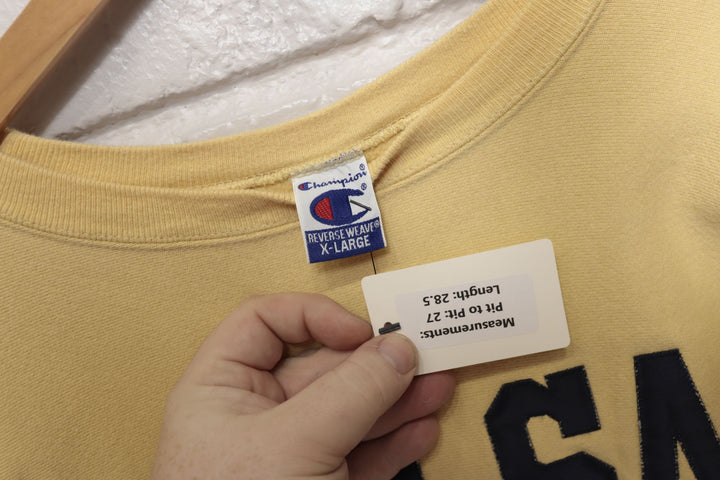90s Vintage Champion Reverse Weave Tulsa Yellow Sweatshirt Size XL